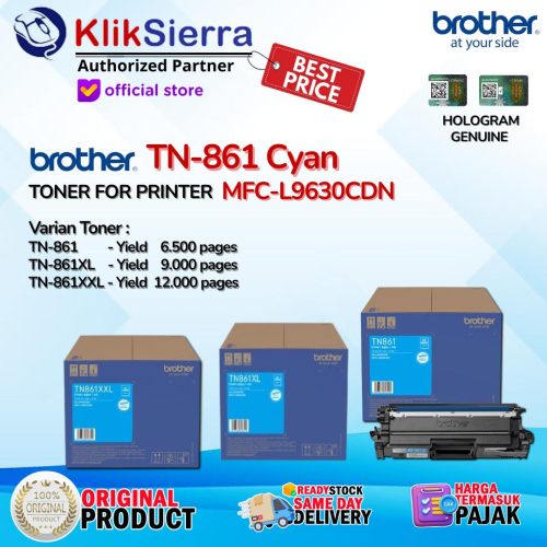 BROTHER ORIGINAL TONER TN861 TN861C TN-861 TN-861C | TN861XL TN-861XL | TN861XXL TN-861XXL TONER CYAN BIRU For Printer MFC-L9630CDW