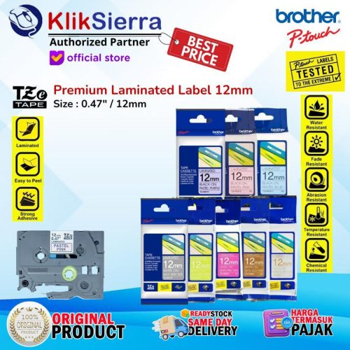 BROTHER TZe-MPPH31 MPSL31 MPGG31 MPRG31 | MQF31 MQ934 MQ835 MQL35 Laminated Tape Label 12mm – Label Sticker Anti Air Waterproof For Printer PT-H110 D210 D460BT D610BT P300BT P710BT – ORIGINAL