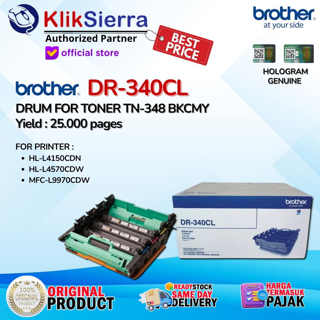 BROTHER DR-340CL | DR340CL | DR340 - 1SET DRUM ORIGINAL For TONER TN348 | TN-348 BKCMY - For Printer HL-4150CDN HL-4570CDW MFC-9970CDW