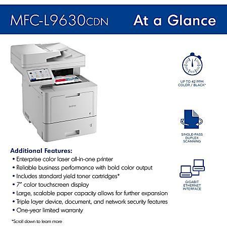 PRINTER BROTHER MFC-L9630CDN L9630 Printer ALL IN ONE Laser Colour LED dengan ADF F4 Flatbed with 7.0" LCD Touchscreen 40ppm Duplex Network LAN FAX NFC Include TONER ORIGINAL - Garansi Resmi 3 Tahun - Image 9