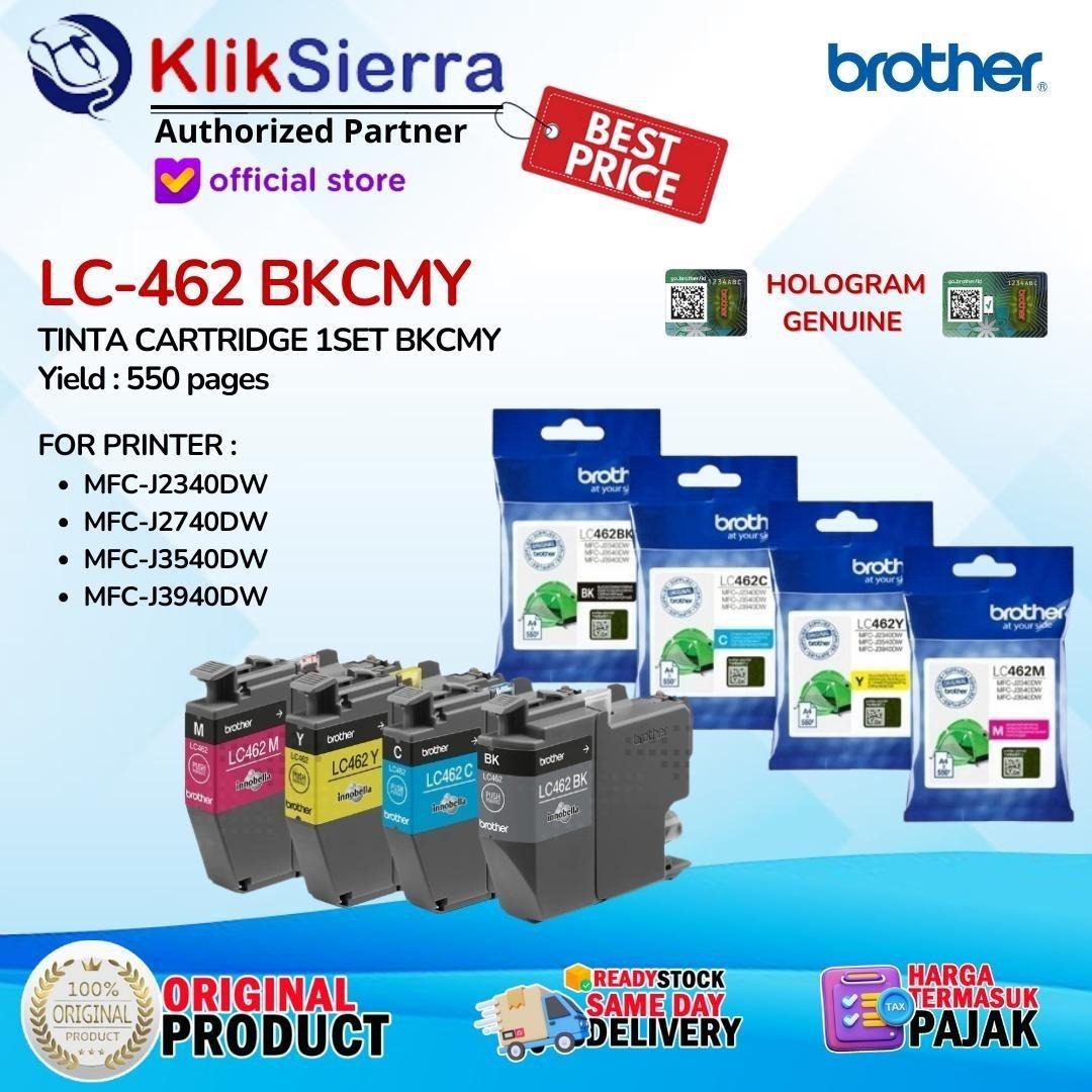 BROTHER Tinta LC-462BK | LC462BK | LC-462 | LC462 BKCMY Black Cyan Magenta Yellow - LC462C LC-462C | LC462M LC-462M | LC462Y LC-462Y INK Cartridge ORIGINAL For Printer MFC-J3540DW