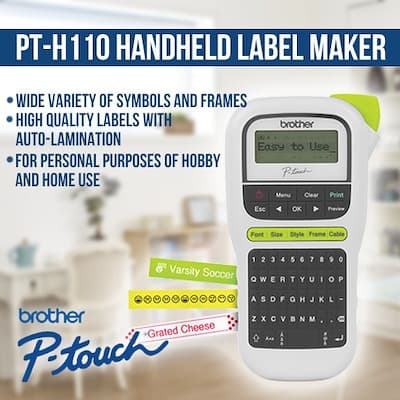 Printer Label BROTHER PT-H110 | PTH110 - Portable Label Printer Stiker - Handy Label Maker with Max 12mm TZe Laminated Tape Sticker Waterproof TZe-231 | TZe-631 - Image 5