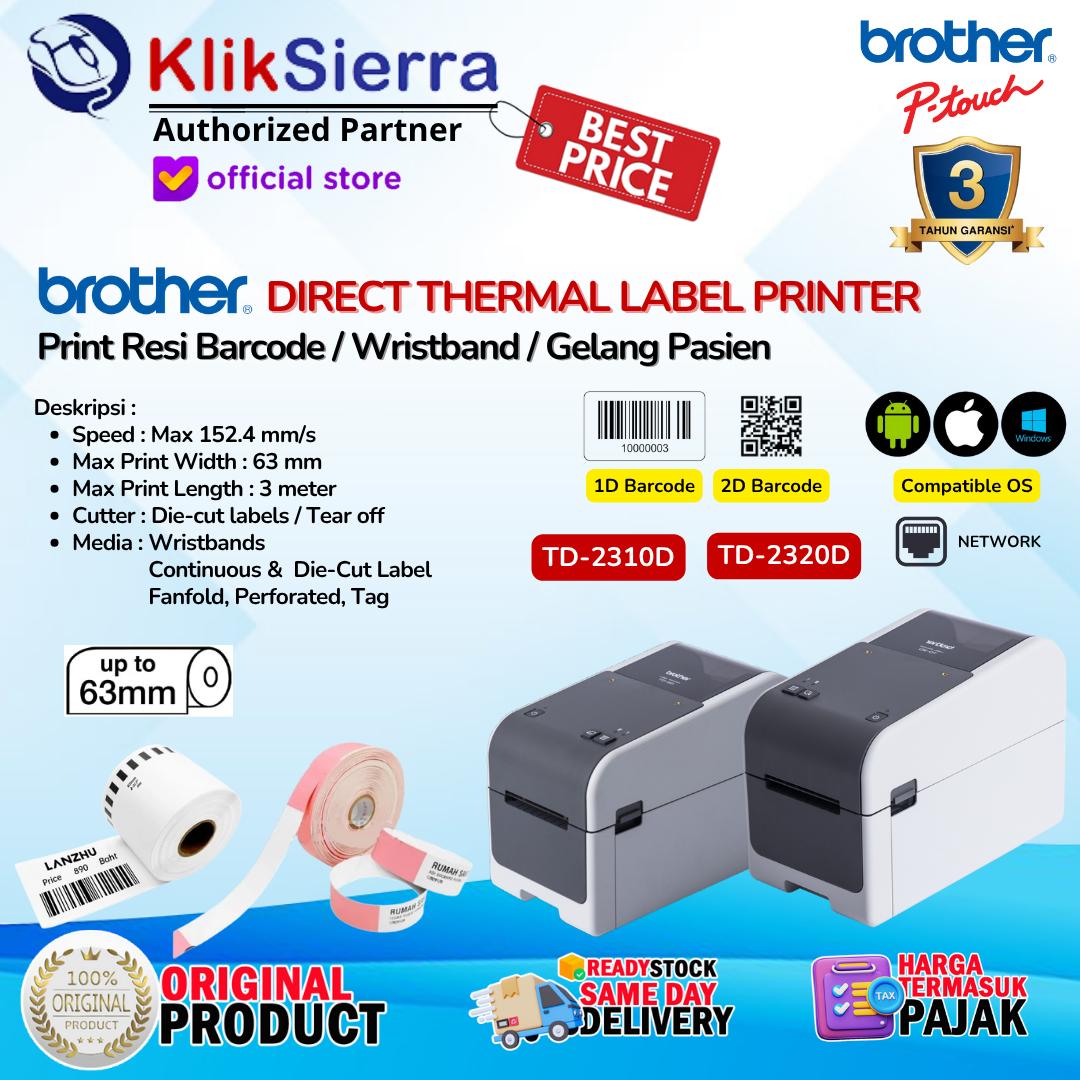 BROTHER Printer Label Direct Thermal TD2320 TD2320D TD-2320D 300DPI LAN Network & TD2310 TD2310D TD-2310D TD-2310 203DPI USB-C SERIAL - Pengganti TD-2020 TD2020 | TD-2130N TD2130N - Garansi Resmi