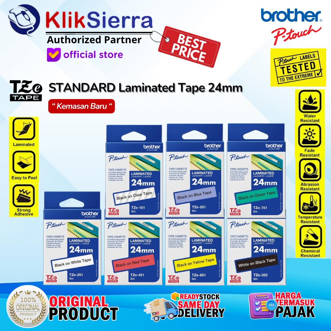 BROTHER TZe-151 TZe151 | TZe-251 TZe251 | TZe-451 TZe451 | TZe-551 TZe551 | TZe-651 TZe651 | TZe-751 TZe751 | TZe-355 TZe355 ORIGINAL Tape 24mm Label Sticker Tahan Air Waterproof For Printer PTouch PT-D610BT P710BT P750W P900W P950NW E550WVP E800T E850TKW - Image 2