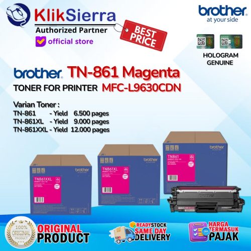 BROTHER ORIGINAL TONER TN861 TN861M TN-861 TN-861M | TN861XL TN-861XL | TN861XXL TN-861XXL MAGENTA MERAH For Printer MFC-L9630CDW