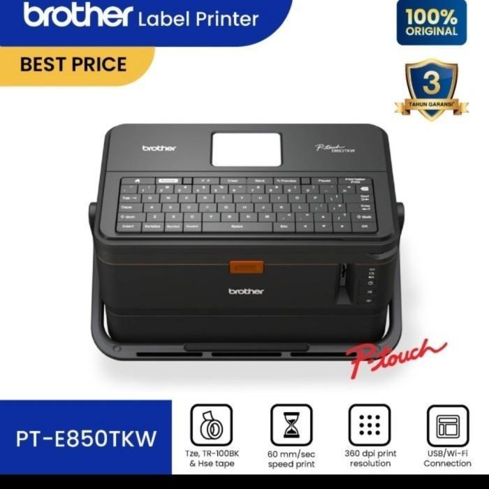 BROTHER PT-E850TKW PTE850TKW PTE850 PT-E850 Printer Tubing with USB Wireless WiFi PTouch Label Printer Barcode - Twin Engine Tube Printing & Label Printing - Use TR-100BK, TZe Tape, HSe Heat Shrink Tube Pengganti PT-E800T - Garansi Resmi 3 Tahun - Image 3