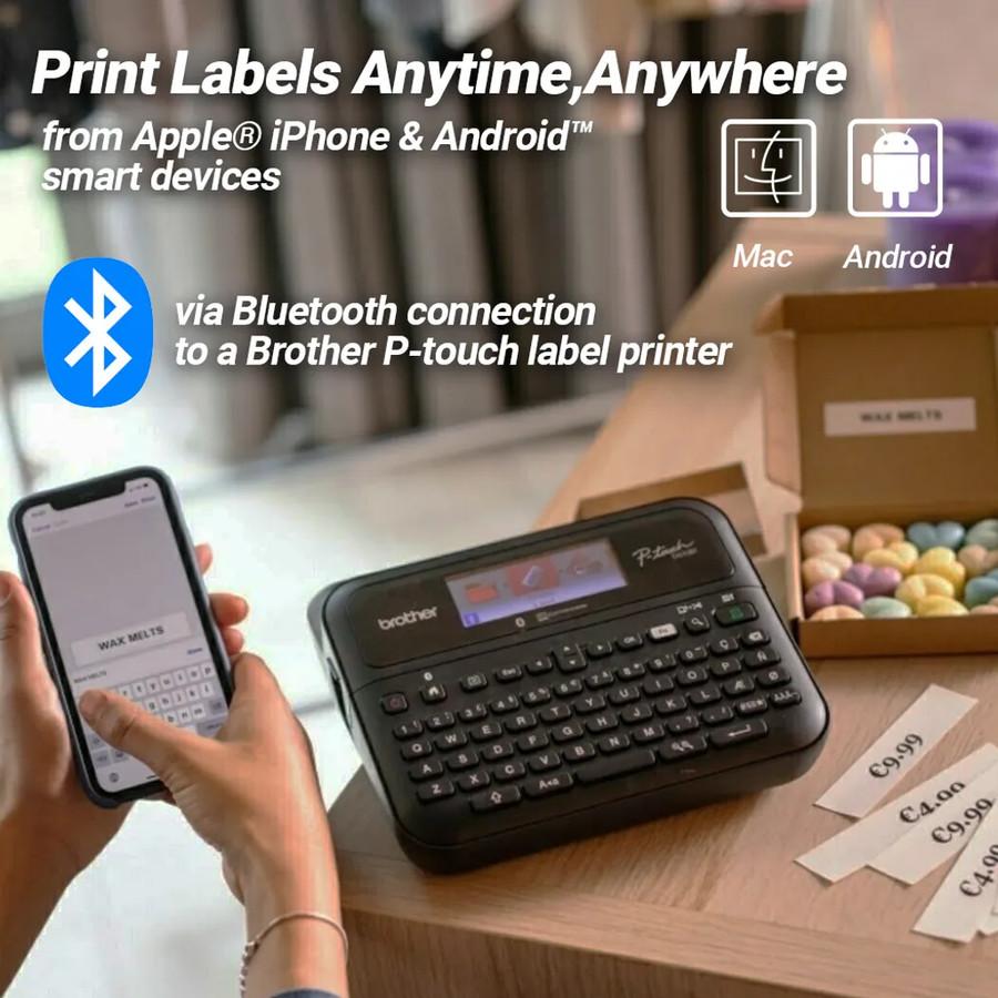 Printer Label Barcode BROTHER PT-D610BT | PTD610BT | PTD610 | PT-D610 & PT-D460BT | PTD460BT | PTD460 | PT-D460 - PTouch Bluetooth Label Printer Portable Label Maker with TZe Tape Label Sticker Max 24mm Lamintaed & Waterproof Stiker - Image 4