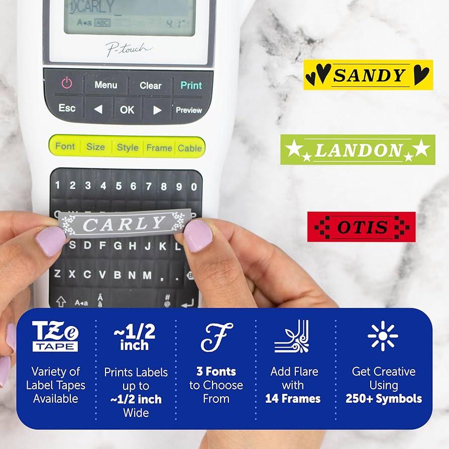Printer Label BROTHER PT-H110 | PTH110 - Portable Label Printer Stiker - Handy Label Maker with Max 12mm TZe Laminated Tape Sticker Waterproof TZe-231 | TZe-631 - Image 6