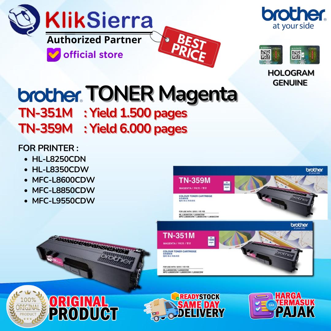 BROTHER TONER TN351 | TN351M | TN-351M | TN351 Magenta - TN359 | TN359M | TN-359M | TN-359 Merah - TONER ORIGINAL For Printer HL-L8250CDN | HL-L8350CDW | MFC-L8600CDW | MFC-L8850CDW | MFC-L9550CDW