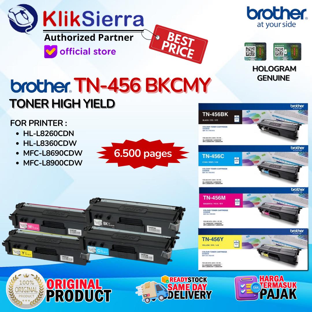 BROTHER ORIGINAL TONER TN456 TN-456 BKCMY | TN456BK TN-456BK | TN456C TN-456C | TN456M TN-456M | TN456Y TN-456Y - TONER For Printer HL-L8260CDN HL-L8360CDW MFC-L8690CDW MFC-L8900CDW