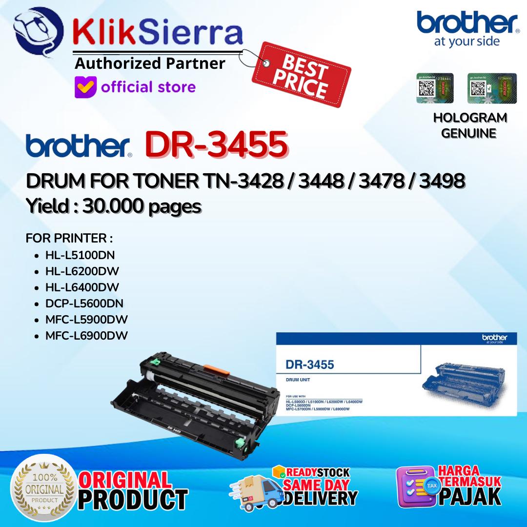 BROTHER DR-3455 | DR3455 DRUM ORIGINAL For TONER TN-3428 | TN-3448 | TN-3478 | TN-3498 - For Printer HL-L5100DN, HL-L6200DW, HL-L6400DW, DCP-L5600DN, MFC-L5900DW, MFC-L6900DW