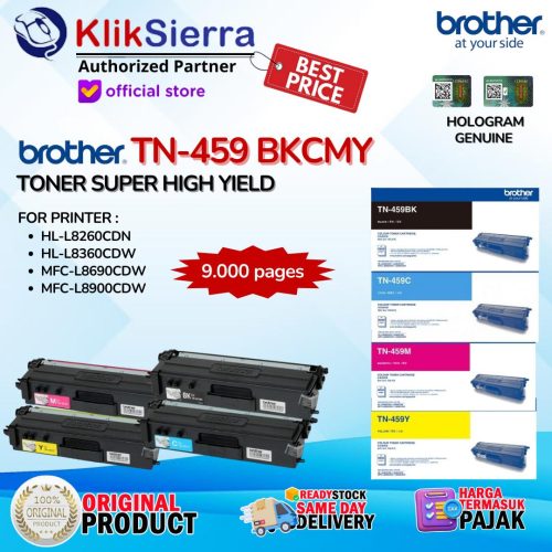 BROTHER ORIGINAL TONER TN459 TN-459 BKCMY | TN459BK TN-459BK | TN459C TN-459C | TN459M TN-459M | TN459Y TN-459Y –  TONER For Printer HL-L8260CDN HL-L8360CDW MFC-L8690CDW MFC-L8900CDW