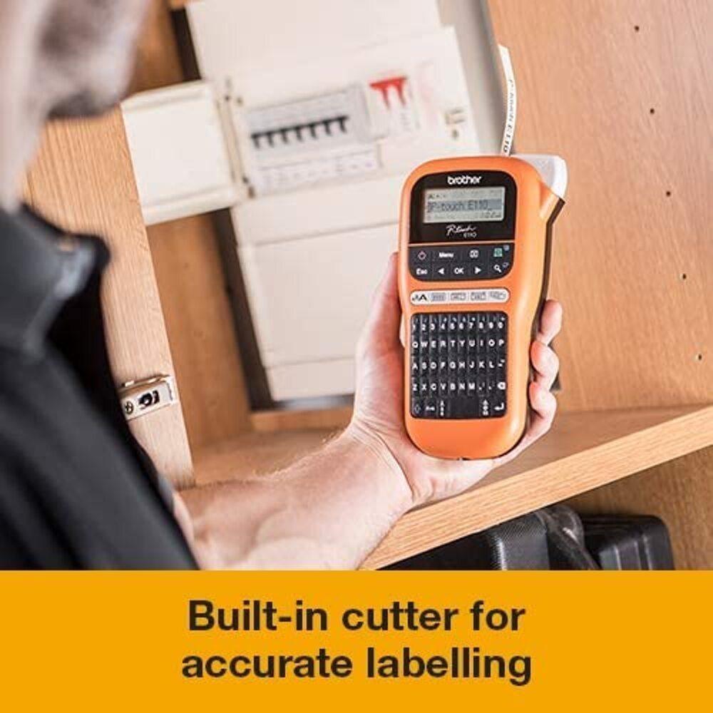 Printer Label BROTHER PTouch PT-E110 | PTE110 Handheld Portable Label printer For Electrical & Datacom installations with TZE Tape Label Sticker Max 12mm Stiker Laminated & Waterproof - Garansi Resmi 3 Tahun - Image 5