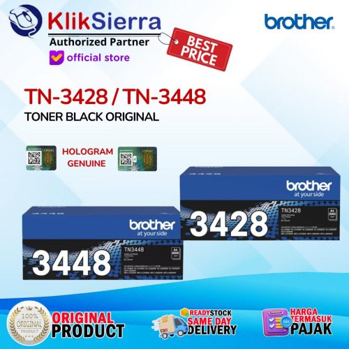 BROTHER TONER Black Hitam ORIGINAL TN-3428 TN3428 | TN-3448 TN3448 | DRUM DR-3455 For Printer HL-L5100DN | HL-L6200DW | HL-L6400DW | DCP-L5600DN | MFC-L5900DW | MFC-L6900DW