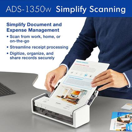 BROTHER ADS-1350W ADS1350 & ADS-1800W ADS1800 Wireless - Portable Scanner with USB-C Compact & Smart Document Scan 30ppm ADF WiFi Direct - ADS-1300 | ADS1300 USB - Garansi Resmi 3 Tahun - Image 4