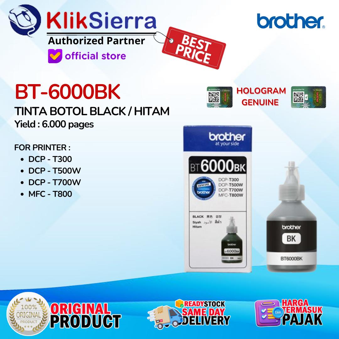 BROTHER Tinta Botol Refill BT-6000BK | BT6000BK | BT6000 Black Hitam - INK ORIGINAL - BT-5000 | BT5000 CMY - For Printer T300, T500W, T700W, T800DW