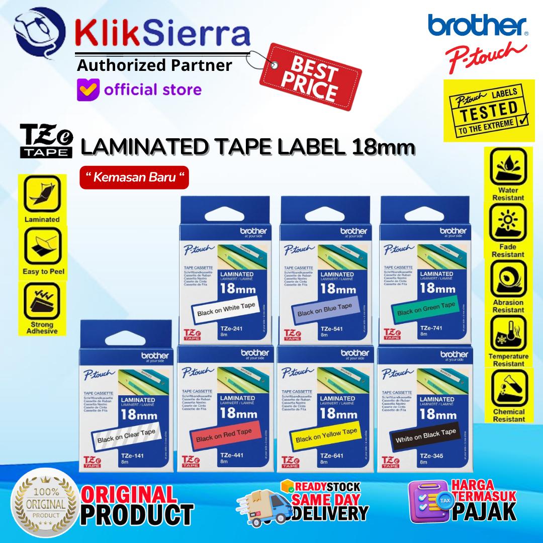 BROTHER ORIGINAL PTouch Label 18mm TZe-241 TZe241 Black on White | TZe-141 TZe141 | TZe-441 TZe441 | TZe-541 TZe541 | TZe-641 TZe641 | TZe-741 TZe741 | TZe-345 TZe345 - Sticker Tahan Air Waterproof For Printer PT-D460BT D610BT P710BT P750W P900W P950NW - Image 2
