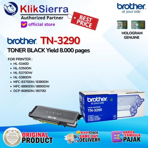 BROTHER Toner TN-3290 | TN3290 Black Hitam – TONER OIRGINAL For Printer HL-5350DN, 5370DW, 8380DN, 8880DN, 8890DW