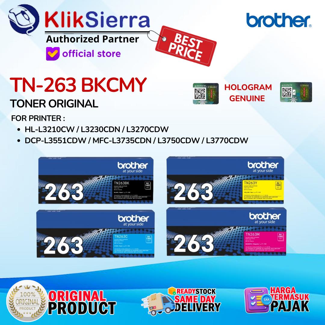 BROTHER TONER TN263 | TN-263 BKCMY | TN-263BK | TN-263C | TN-263M | TN-263Y - TONER ORIGINAL For Printer HL-L3210CW L3230CDN L3270CDW | DCP-L3551CDW | MFC-L3735CDN L3750CDW L3770CDW - Image 2