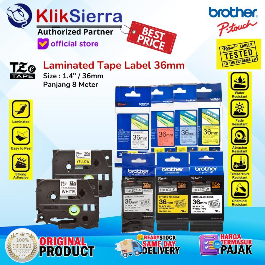 BROTHER PTouch Tape Label 36mm TZe-261 TZe261 | TZe-461 TZe461 | TZe-561 TZe561 | TZe-661 TZe661 ORIGINAL Sticker Label Tahan Air Waterproof For Printer PTouch PT-P900W | PT-P950NNW | PT-E800T | PT-E850TKW - Image 2