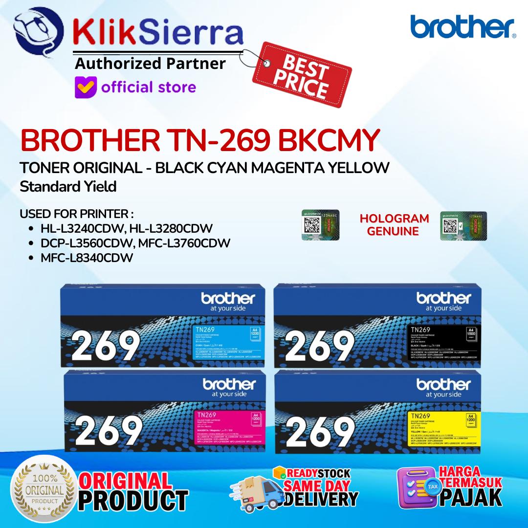TONER BROTHER TN269 | TN-269 | TN-269BK | TN-269C | TN-269M | TN-269Y TONER ORIGINAL For Printer HL-L3240CDW | HL-L3280CDW | DCP-L3560CDW | MFC-L3760CDW | MFC-L8340CDW - Image 2