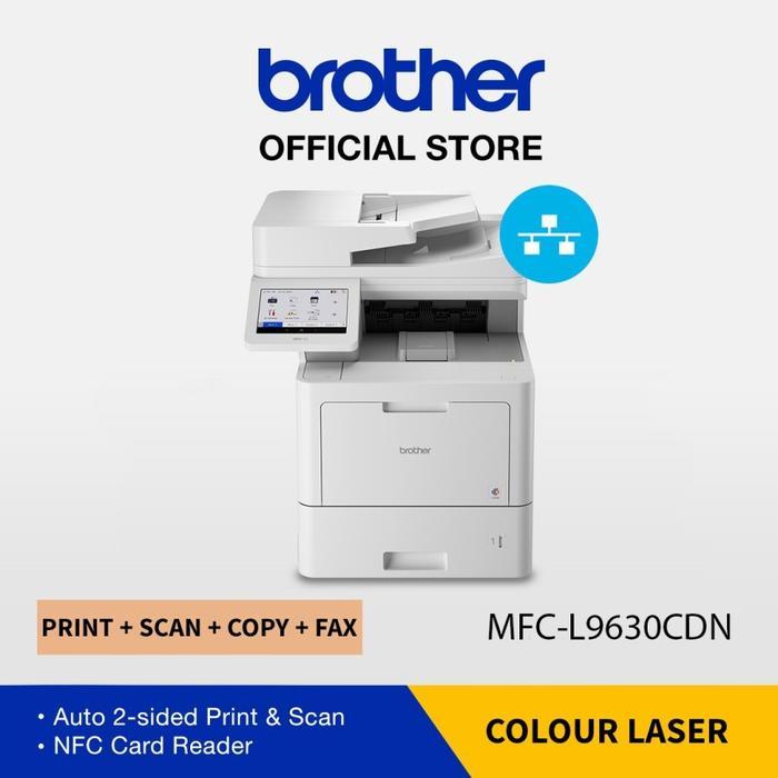 PRINTER BROTHER MFC-L9630CDN L9630 Printer ALL IN ONE Laser Colour LED dengan ADF F4 Flatbed with 7.0" LCD Touchscreen 40ppm Duplex Network LAN FAX NFC Include TONER ORIGINAL - Garansi Resmi 3 Tahun - Image 2