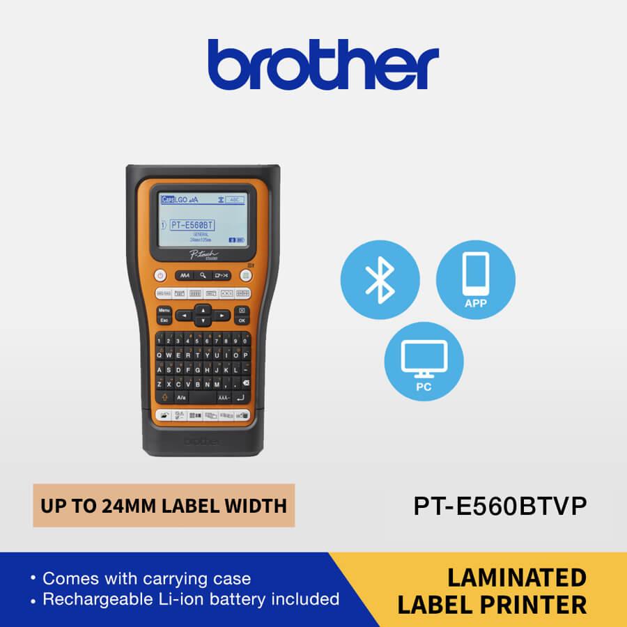BROTHER PTE560 PT-E560BT PT-E560BTVP & PTE310 PT-E310BT PT-E310BTVP Printer Label Bluetooth PTouch Handheld Portable Label Printer with HSe Heat Shrink & TZE Label Sticker Laminated & Tahan Air Waterproof - Pengganti PTE550 PT-E550W - Garansi Resmi 3Thn - Image 3