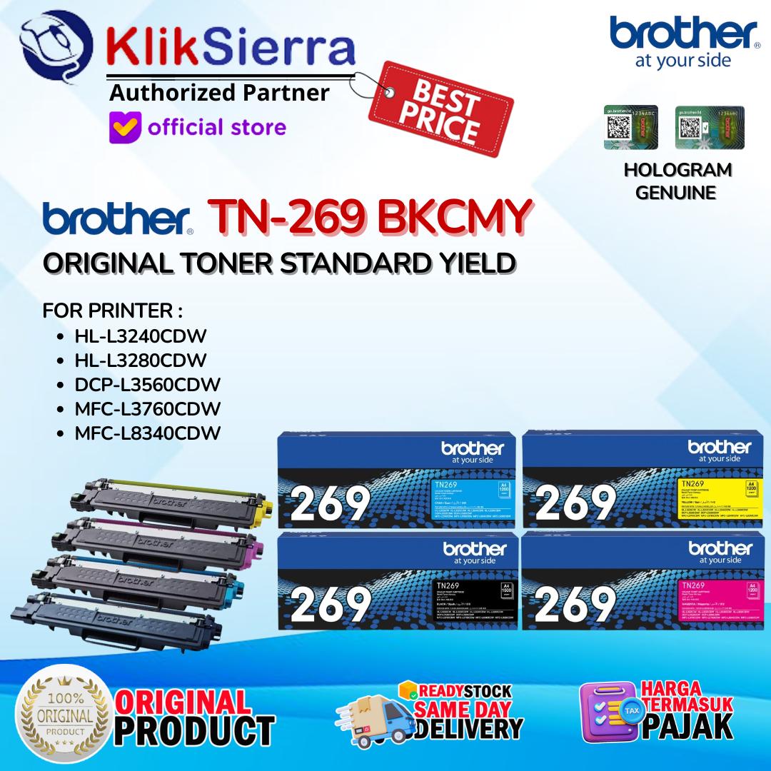 TONER BROTHER TN269 | TN-269 | TN-269BK | TN-269C | TN-269M | TN-269Y TONER ORIGINAL For Printer HL-L3240CDW | HL-L3280CDW | DCP-L3560CDW | MFC-L3760CDW | MFC-L8340CDW