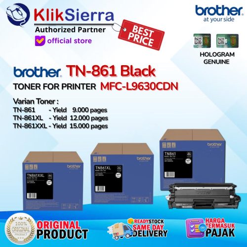 BROTHER ORIGINAL TONER TN861 TN861BK TN-861 TN-861BK | TN861XL TN-861XL | TN861XXL TN-861XXL TONER BLACK HITAM For Printer MFC-L9630CDW