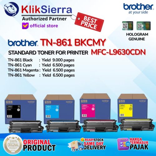BROTHER ORIGINAL TONER TN861 | TN-861 BKCMY | TN861BK TN-861BK | TN861C TN-861C | TN861M TN-861M | TN861Y TN-861Y – TONER STANDARD Yield for Printer MFC-L9630CDW